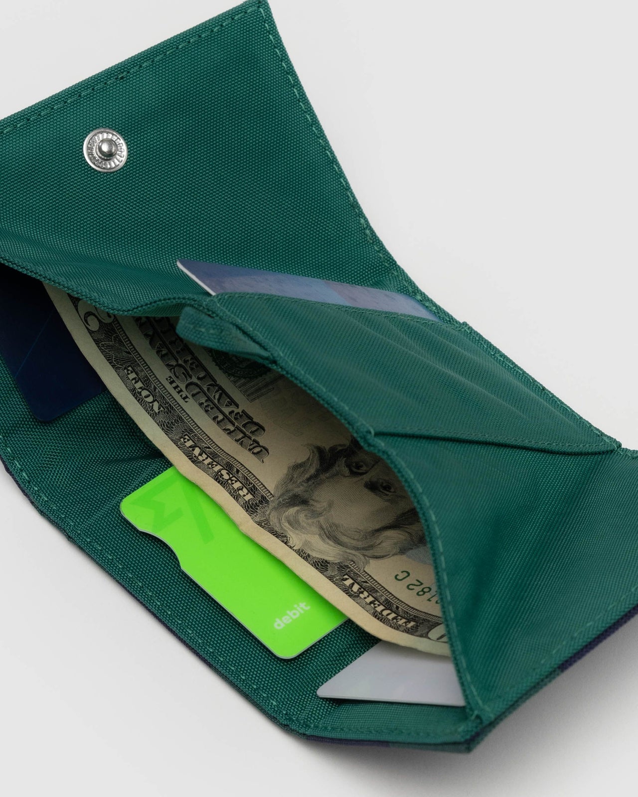 Snap Wallet - Navy Green Check
