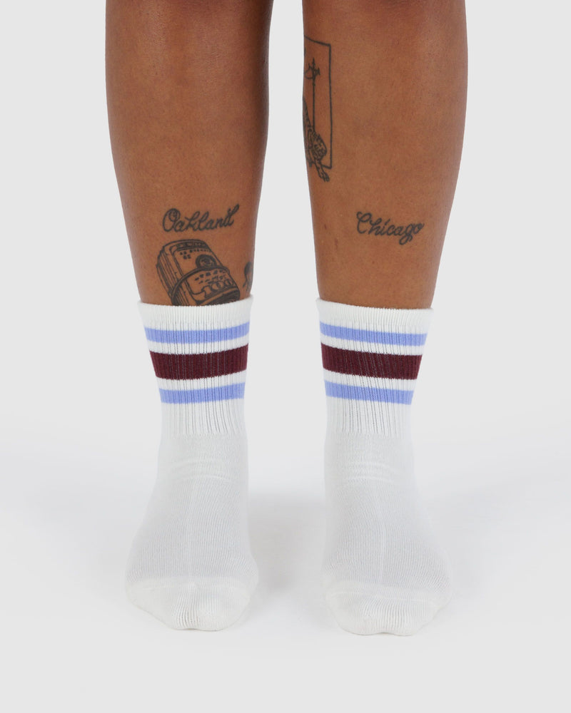 BAGGU  Ribbed Sock - Ivory Stripe