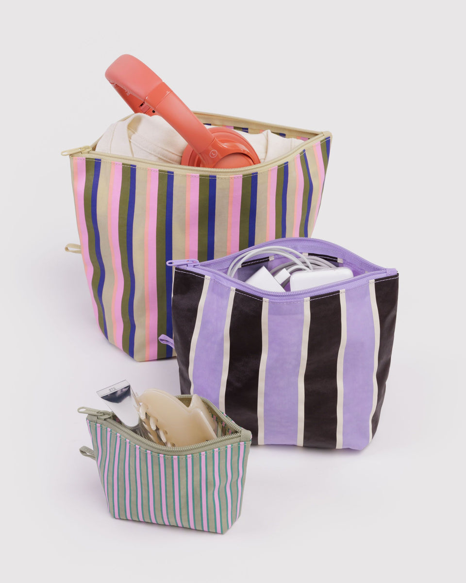 BAGGU Travel Go Pouch Set - Candy Shop Stripes