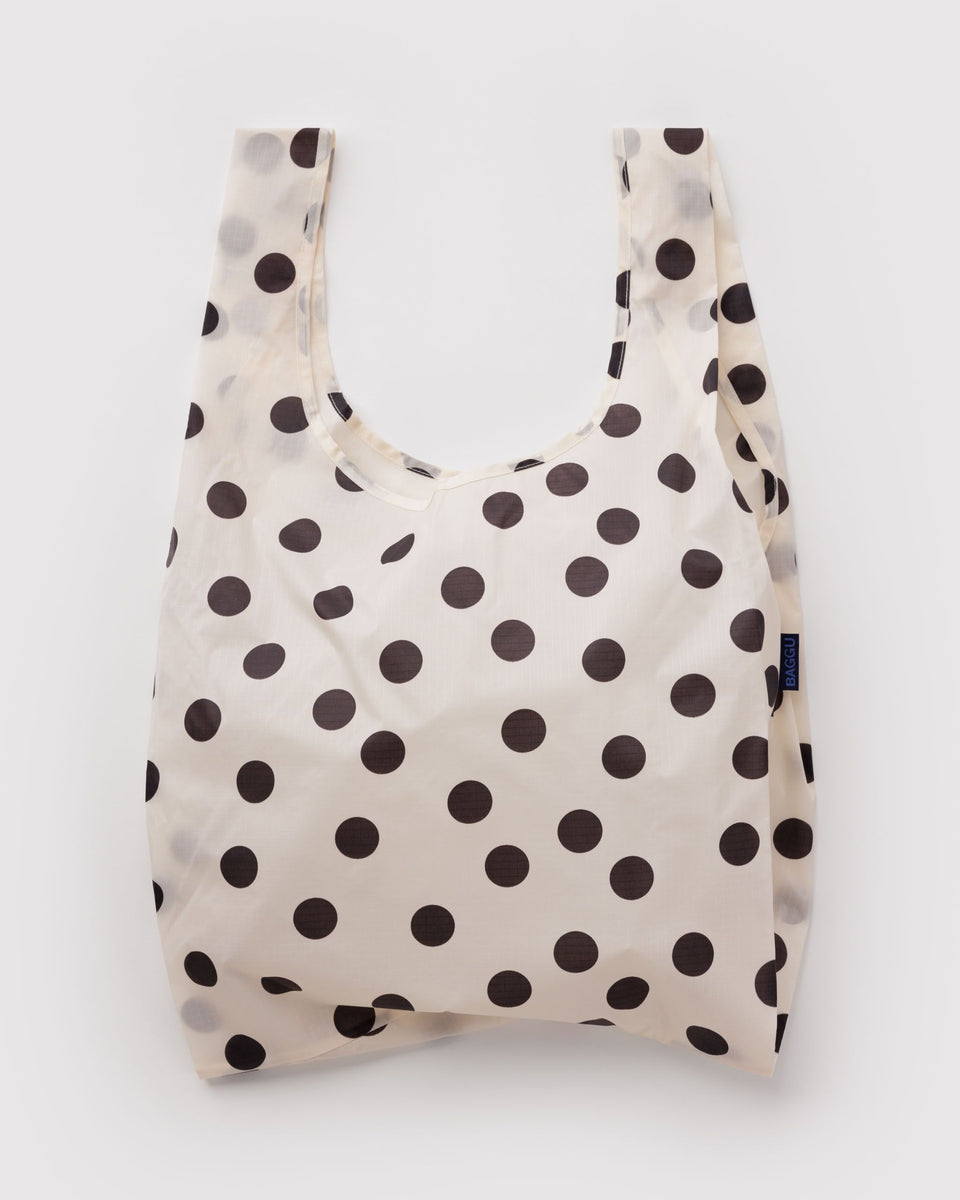 BAGGU Standard Standard Baggu - Cream and Black Polka Dot