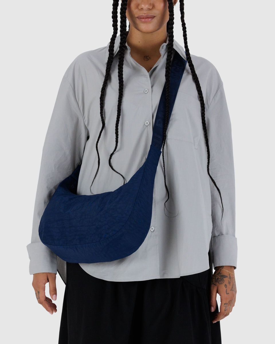 BAGGU New Arrivals Medium Nylon Crescent Bag - Navy