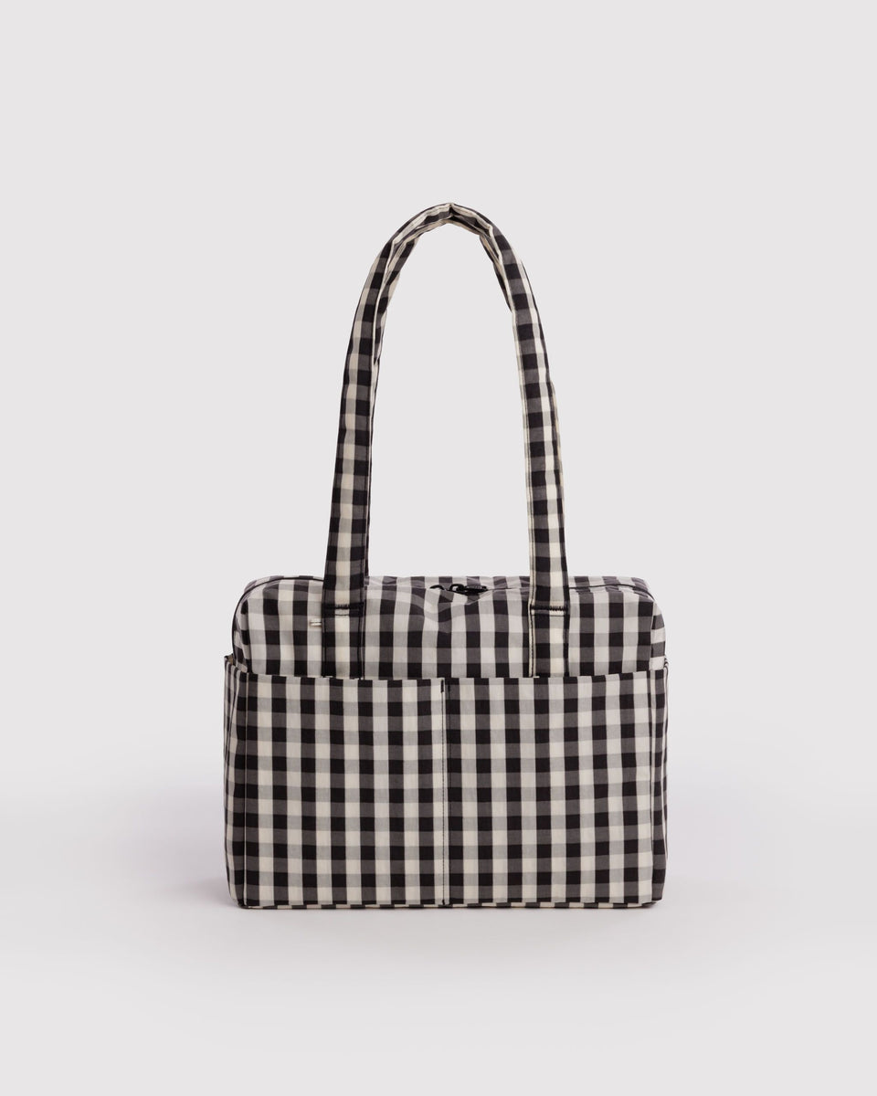 BAGGU Returnly Test Everyday Cloud Bag - Black and Cream Gingham