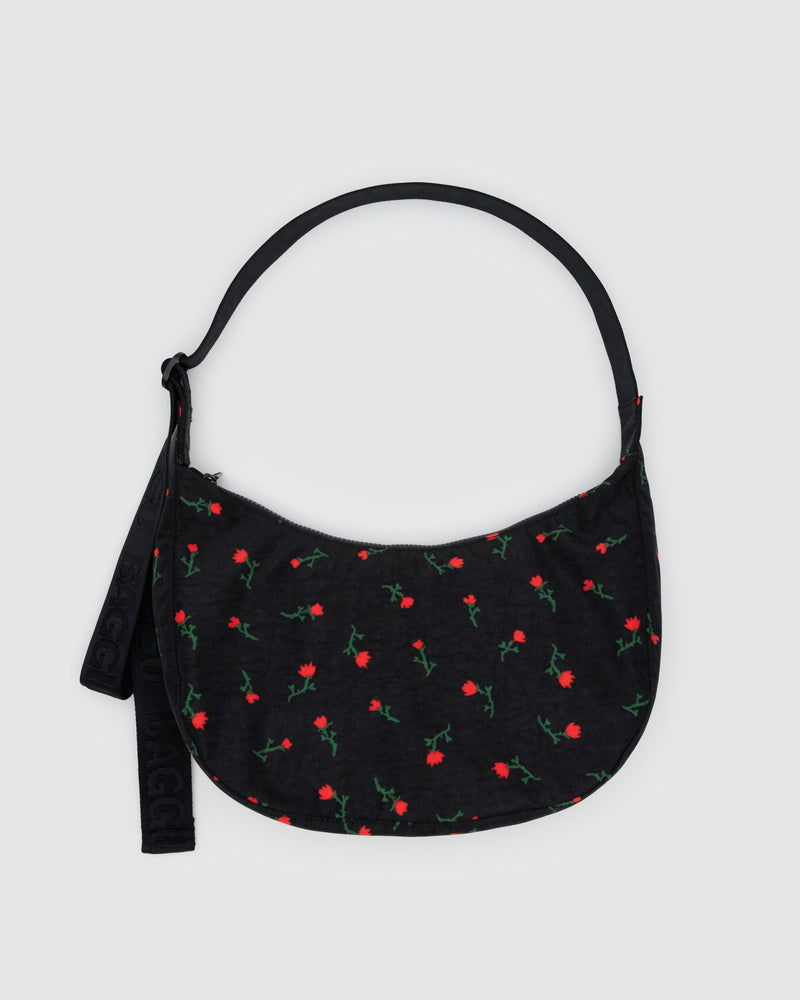 BAGGU Crossbody Bags Medium Nylon Crescent Bag - Painted Wildflower
