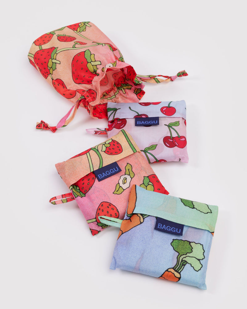 BAGGU  Standard Baggu Set of 3 - Carrots & Berries