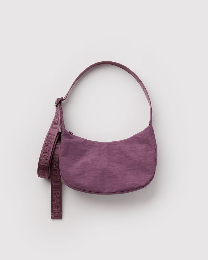BAGGU  Small Nylon Crescent Bag - Wild Plum