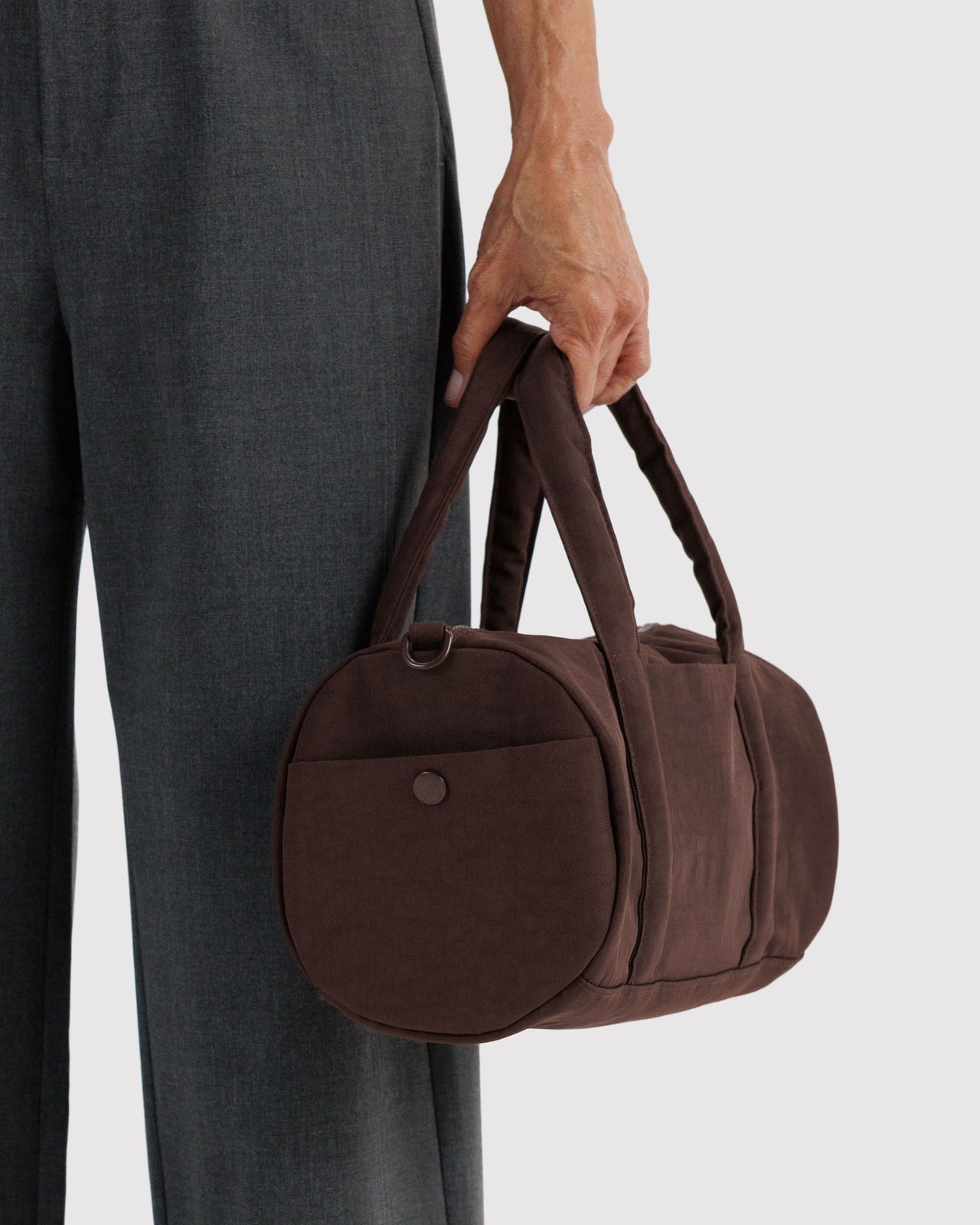 Nylon Duffle Bag - Coffee