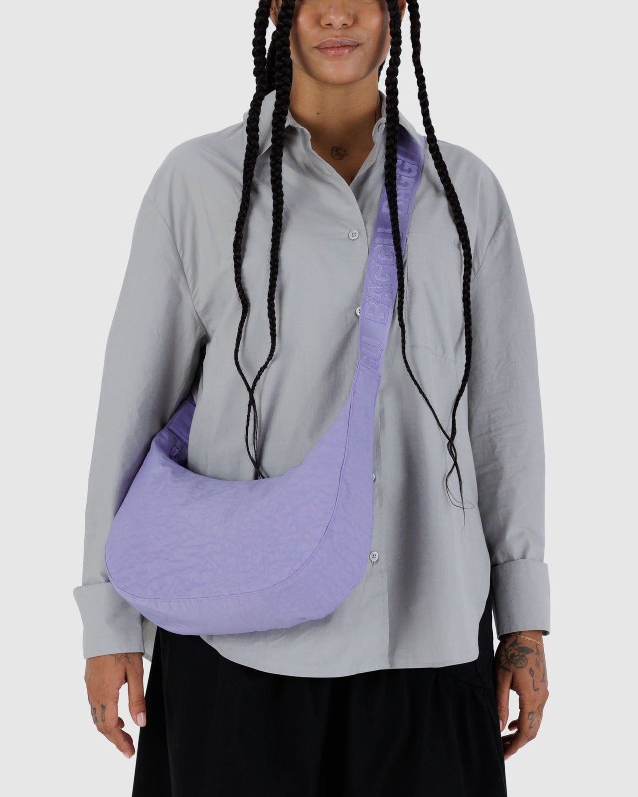 Medium Nylon Crescent Bag - Wisteria