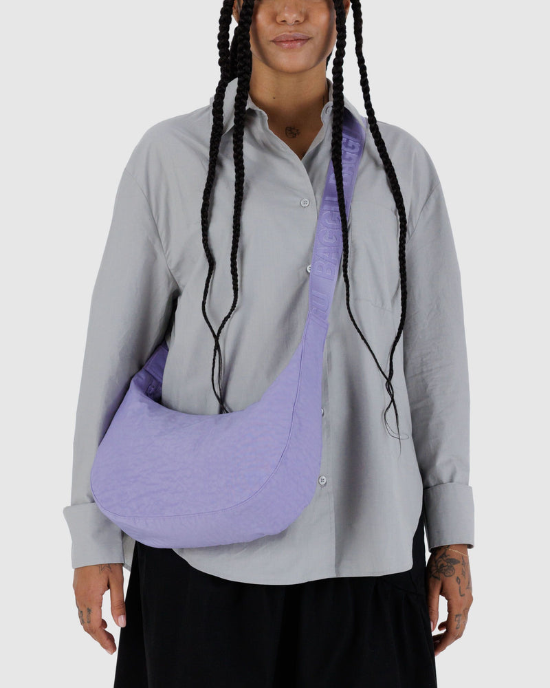 BAGGU Crossbody Bags Medium Nylon Crescent Bag - Wisteria