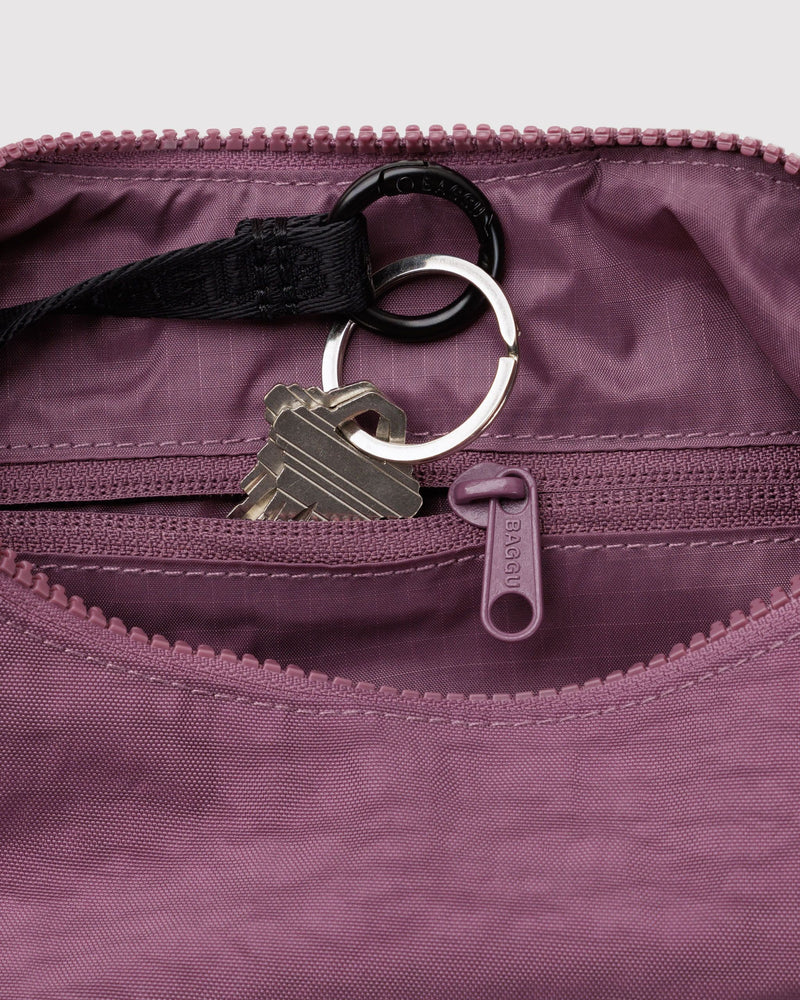 BAGGU  Small Nylon Crescent Bag - Wild Plum