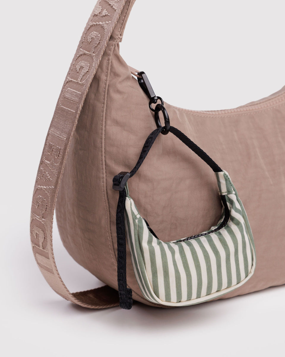 BAGGU Cases & Sleeves Crescent Bag Charm - Sage Stripe