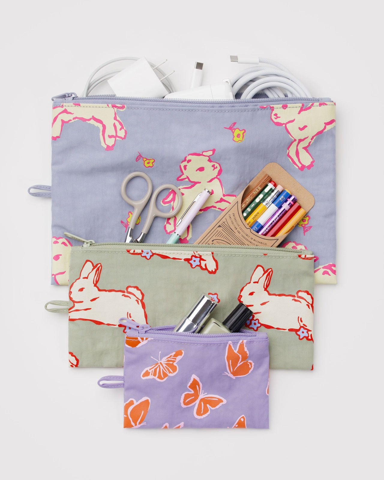 Flat Pouch Set - Spring Animals
