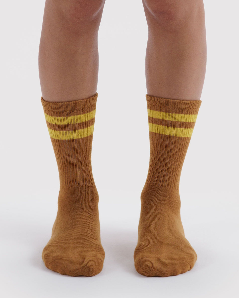 BAGGU Socks - Baggu Functions ONLY Ribbed Sock - Toffee Stripe
