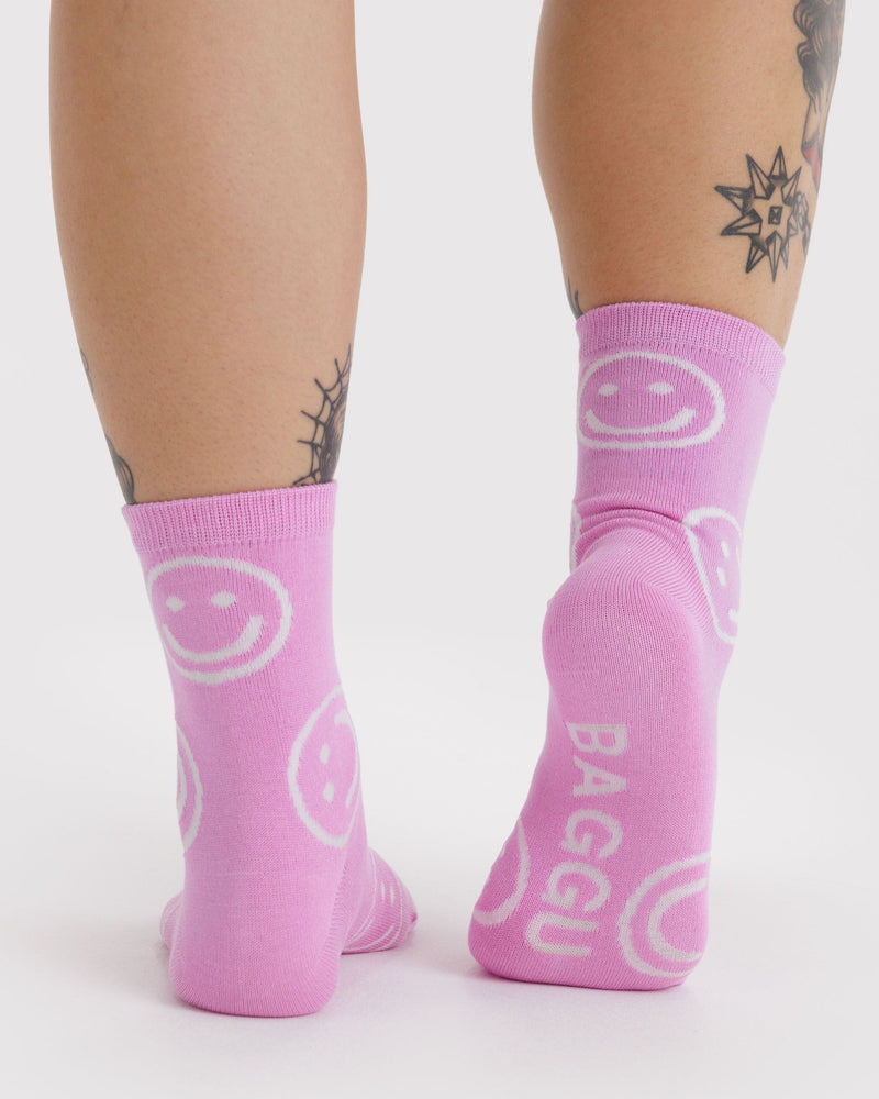 BAGGU  Crew Sock - Pink Happy