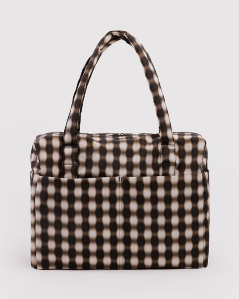 BAGGU Cloud Bags Cloud Carry-on - Blurred Gingham Brown