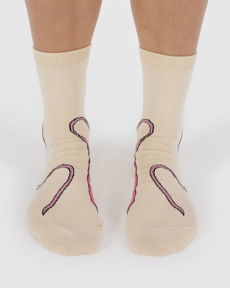 BAGGU  Crew Sock - Pink Bow