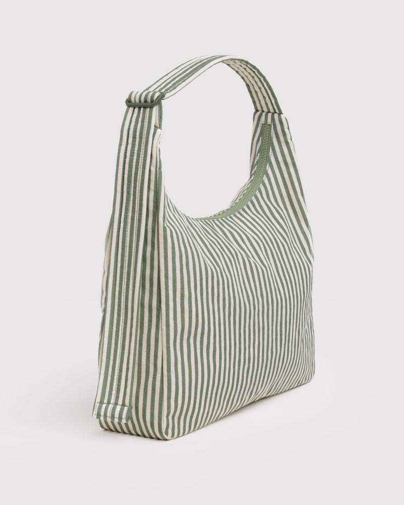 BAGGU  Nylon Shoulder Bag - Sage Stripe