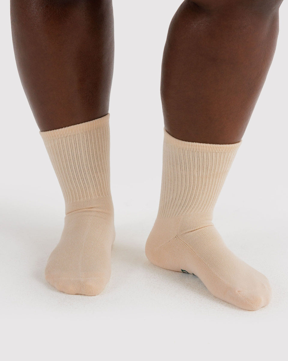 BAGGU Returnly Test Ribbed Sock - Ecru