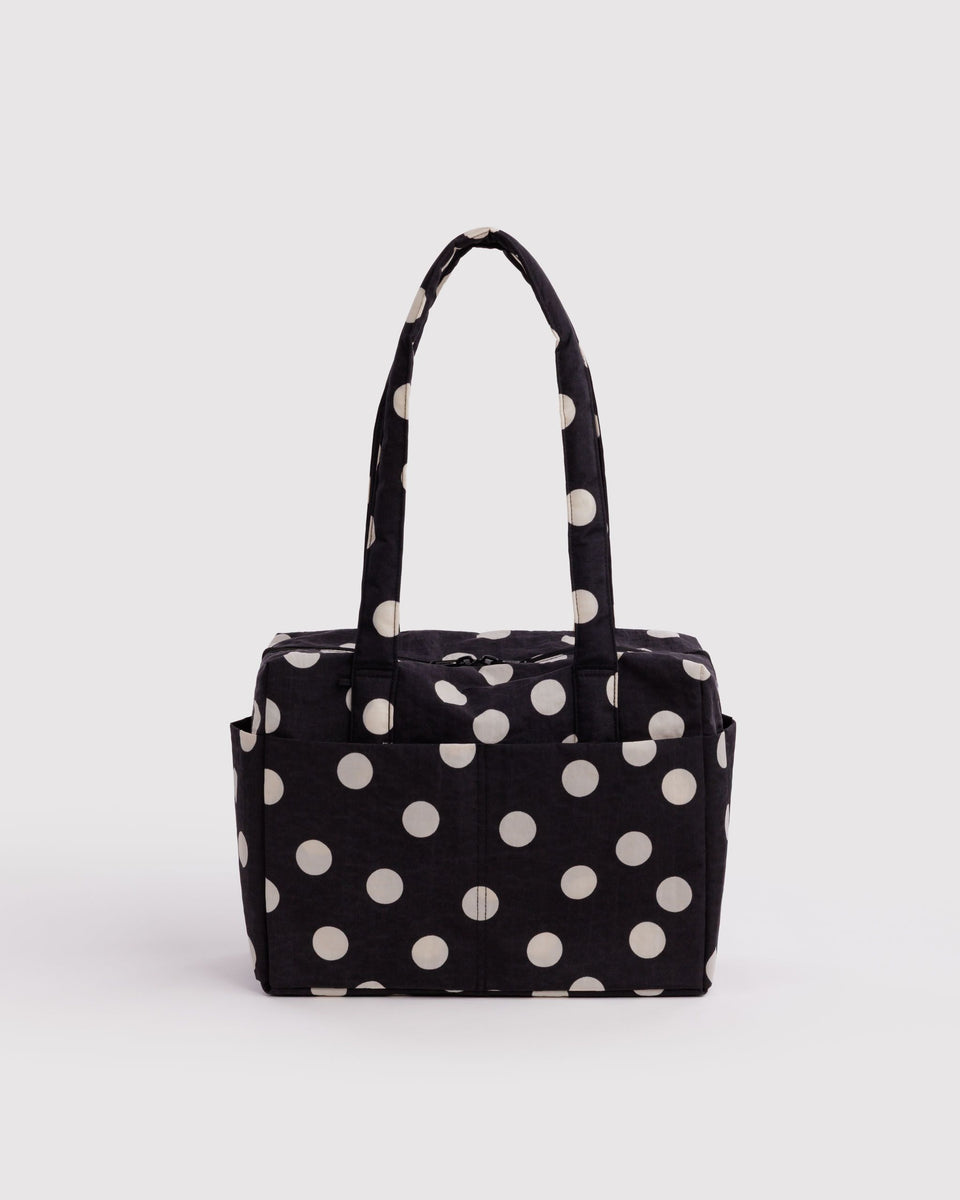 BAGGU Black Bags Everyday Cloud Bag - Black and Cream Polka Dot