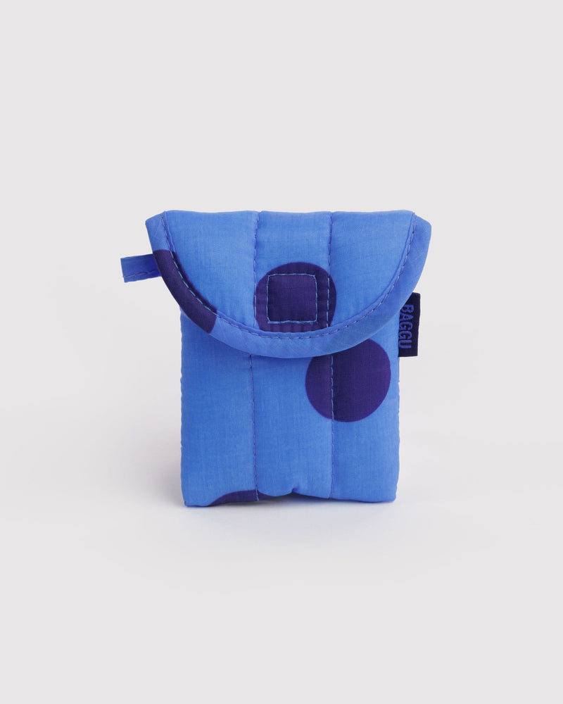 BAGGU  Puffy Earbuds Case - Blue Polka Dot