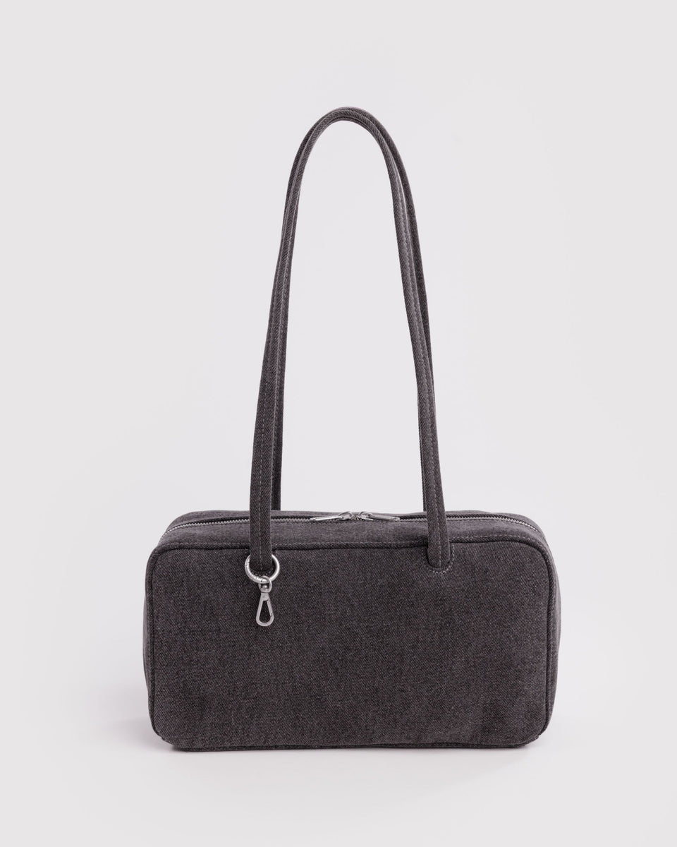 BAGGU Denim Denim Bowler Bag - Washed Black Denim