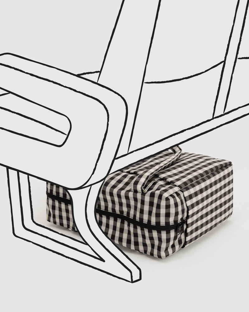 BAGGU  Small Cloud Carry-On - Black and Cream Gingham