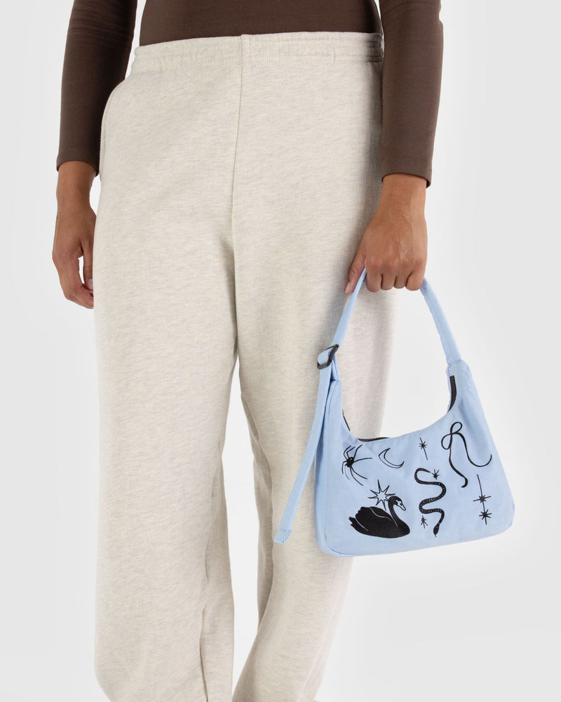 BAGGU  Mini Nylon Shoulder Bag - Embroidered Ballet Icons