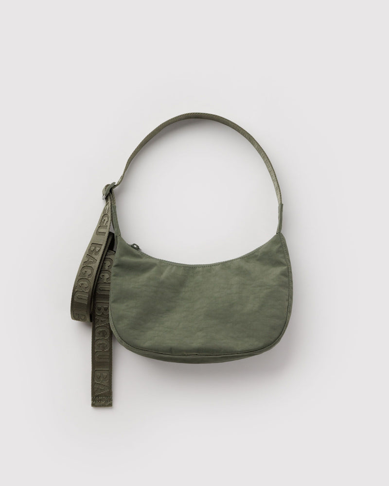 BAGGU  Small Nylon Crescent Bag - Caper