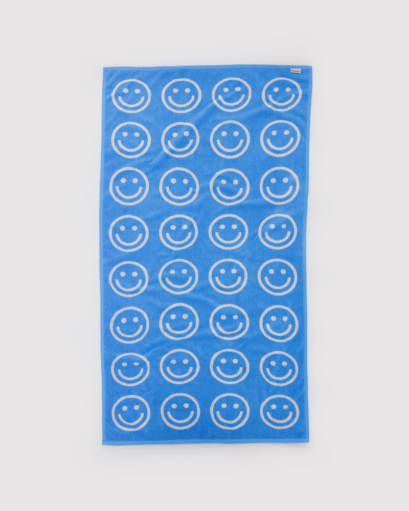 BAGGU  Bath Towel - Sky Blue Happy