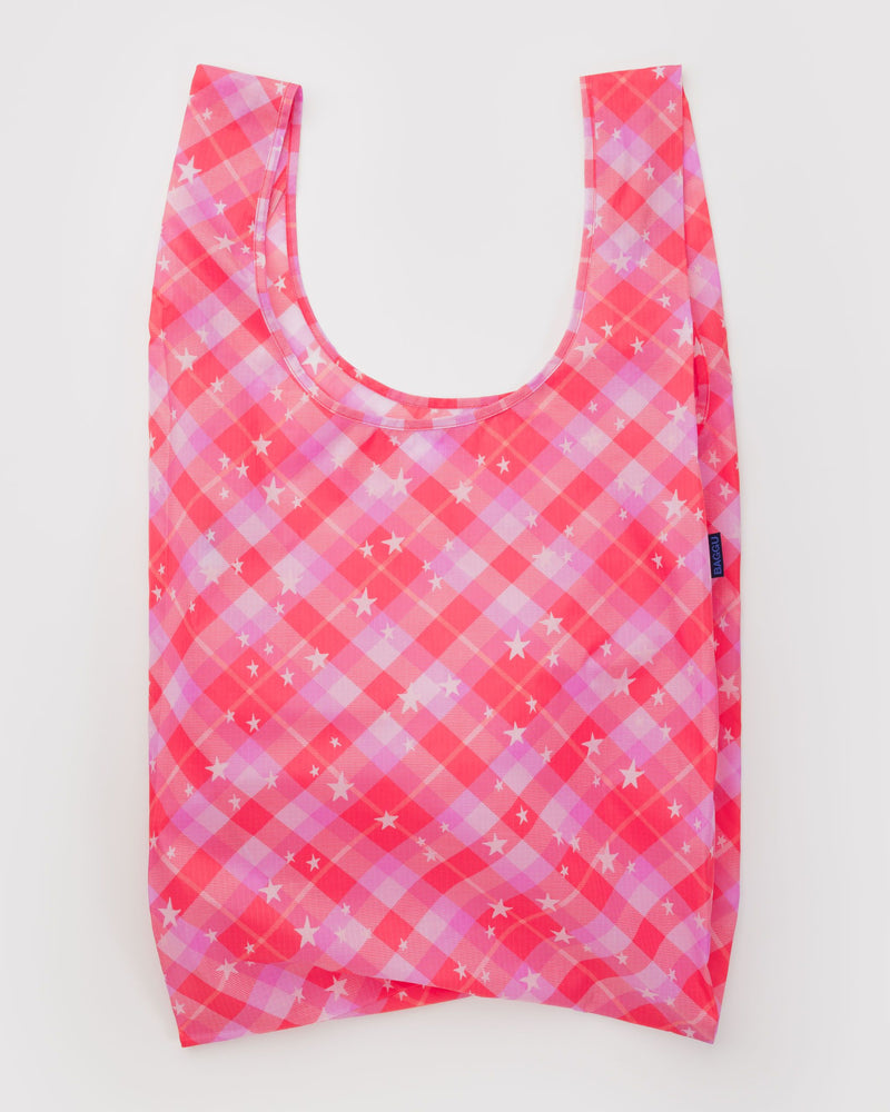 BAGGU.com Reusable Bags Big Baggu - Pink Star Plaid