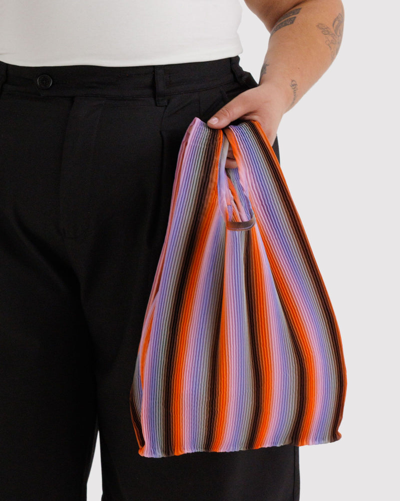 BAGGU  Pleated Baggu - Gradient Stripe Poppy & Lilac