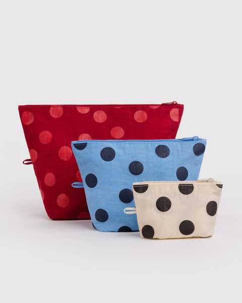BAGGU Travel Go Pouch Set - Polka Dot Mix