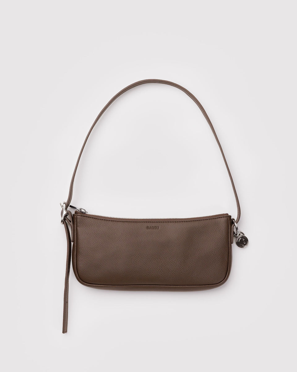 BAGGU RECYCLED LEATHER Recycled Leather Pochette - Brown