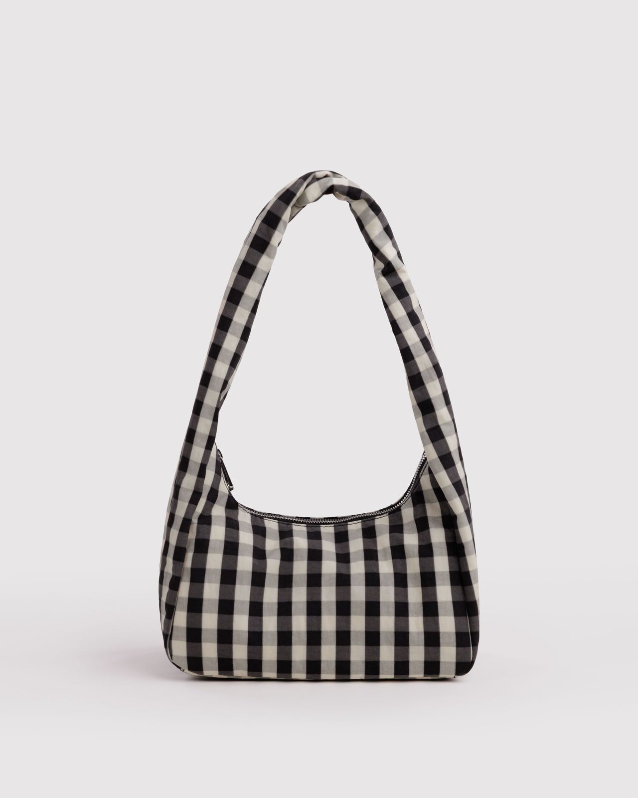 Small Nylon Meringue Bag - Black and Cream Gingham