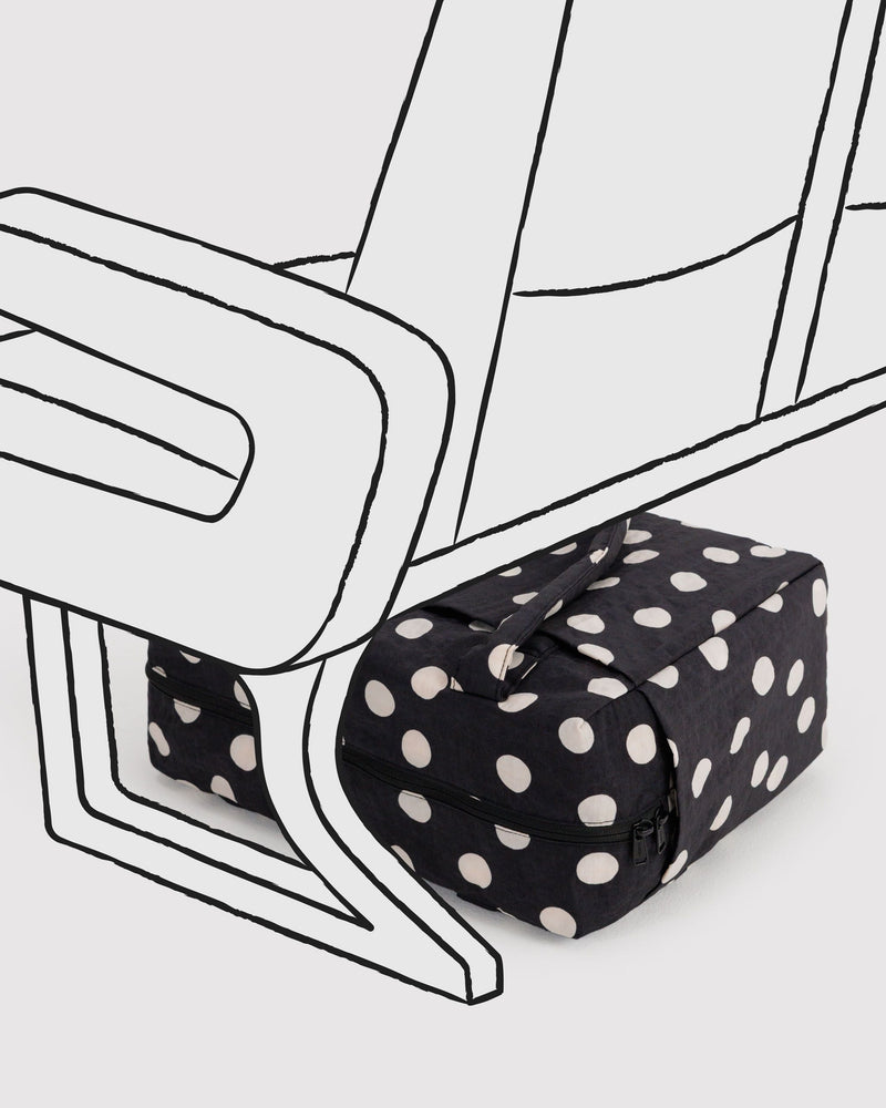 BAGGU  Small Cloud Carry-On - Black and Cream Polka Dot