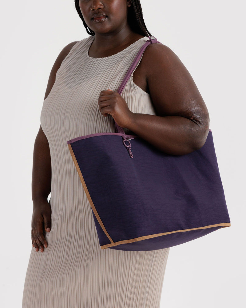 BAGGU  Large Nylon Reversible Tote - Wild Plum Mix