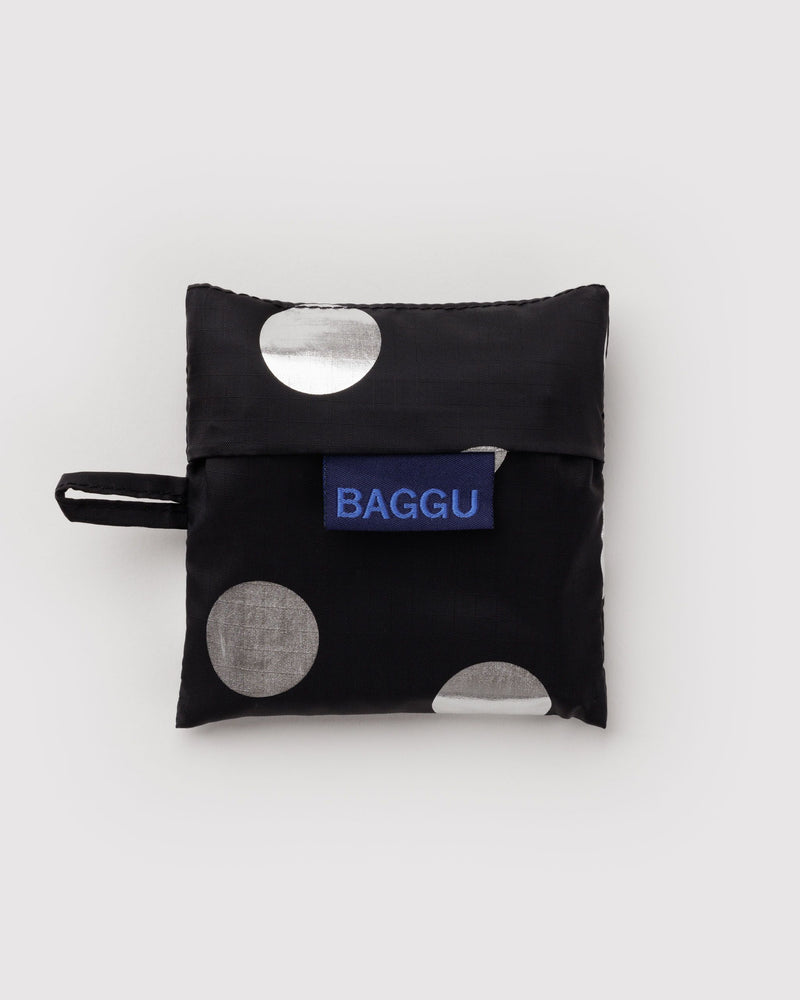 BAGGU Metallics Baby Baggu - Silver Metallic Polka Dot