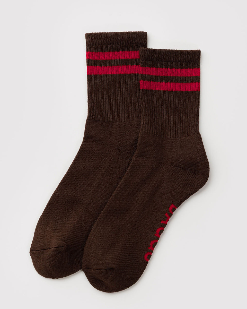 BAGGU Socks - Baggu Functions ONLY Ribbed Sock - Coffee Stripe