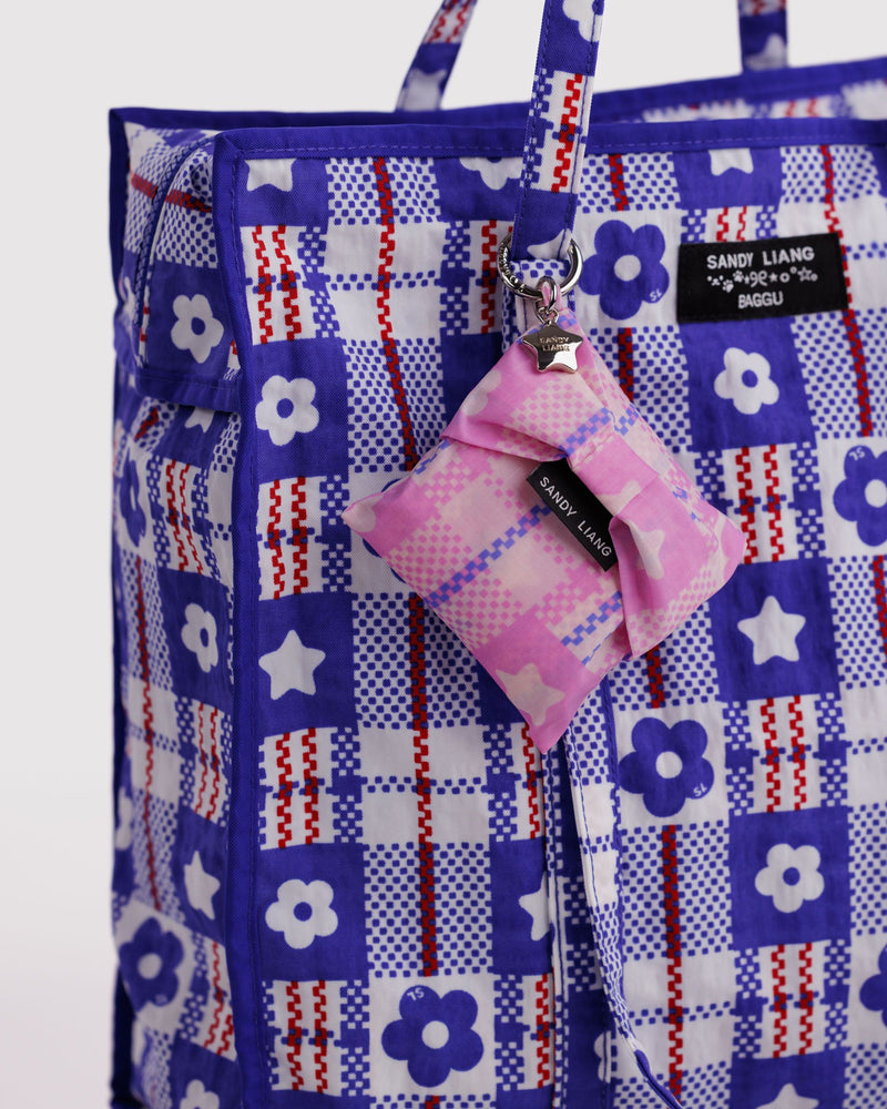 BAGGU  Baby Bow Baggu - Market Plaid Pink