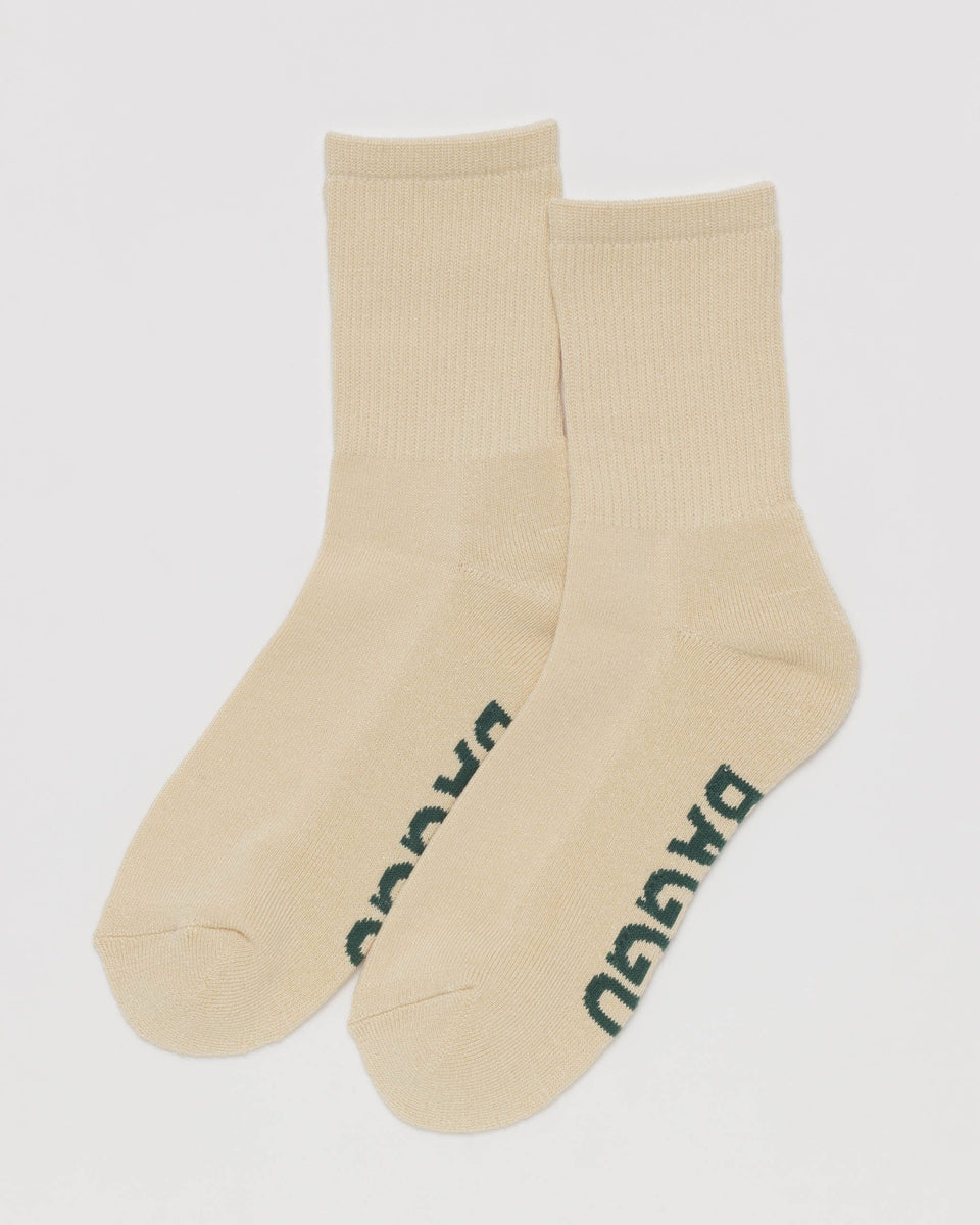 BAGGU Products Ribbed Sock - Ecru