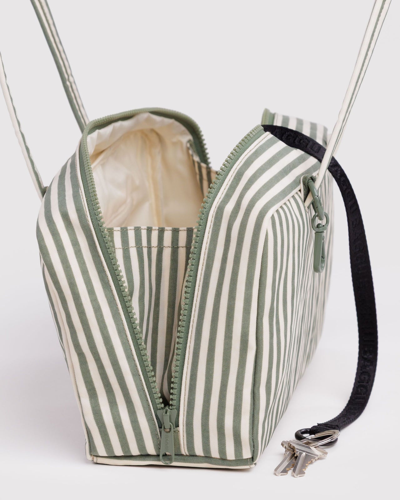 Nylon Bowler Bag - Sage Stripe