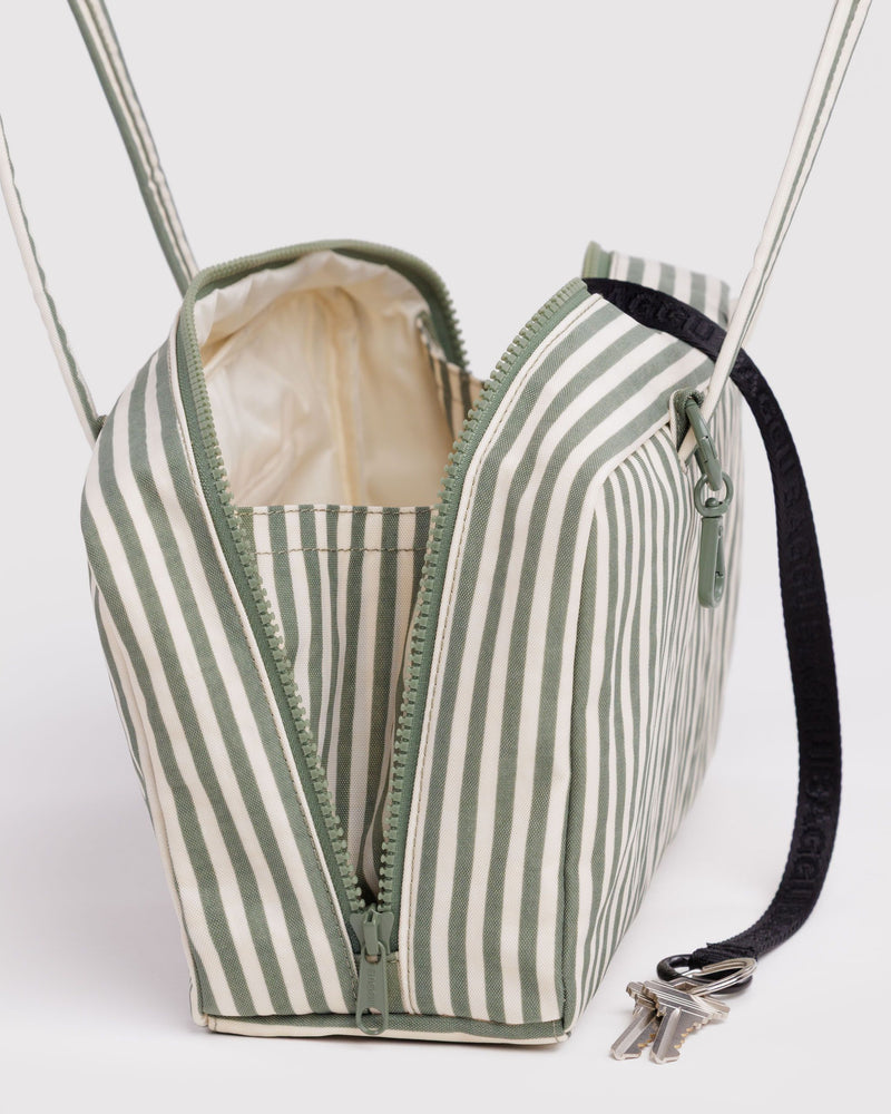 BAGGU  Nylon Bowler Bag - Sage Stripe