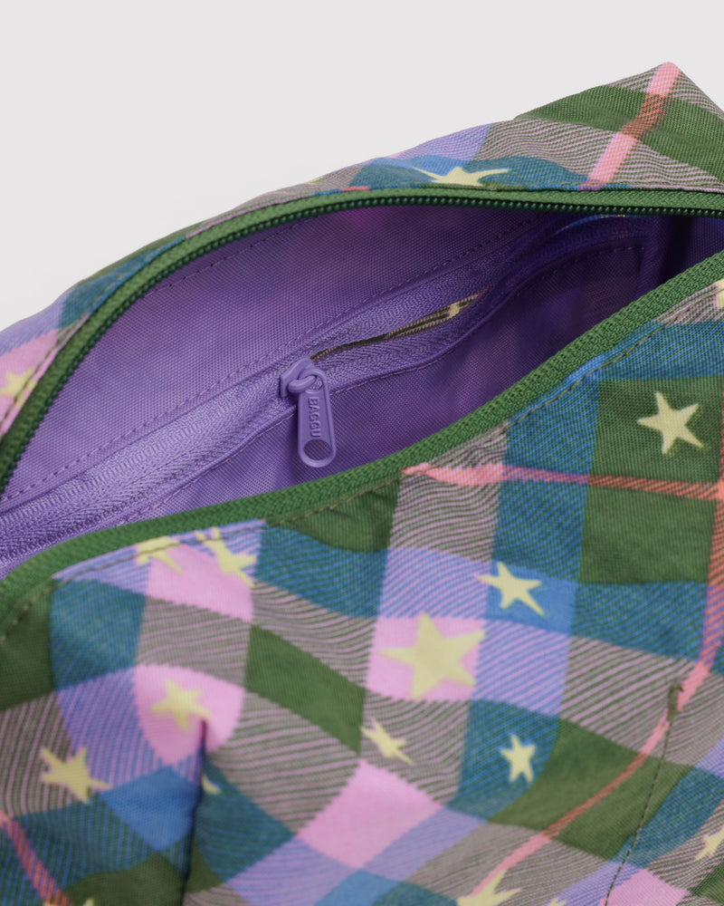 BAGGU.com Travel Dopp Kit - Green Star Plaid
