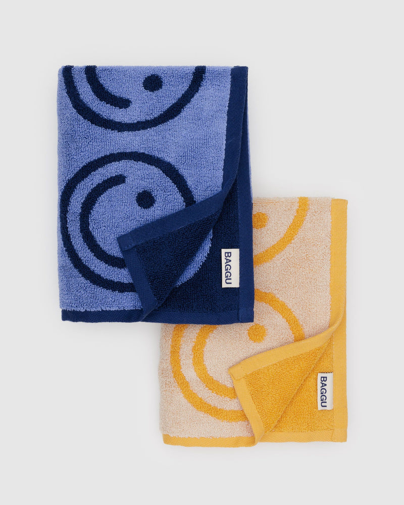 BAGGU  Hand Towel Set of 2 - Happy Blue Marigold