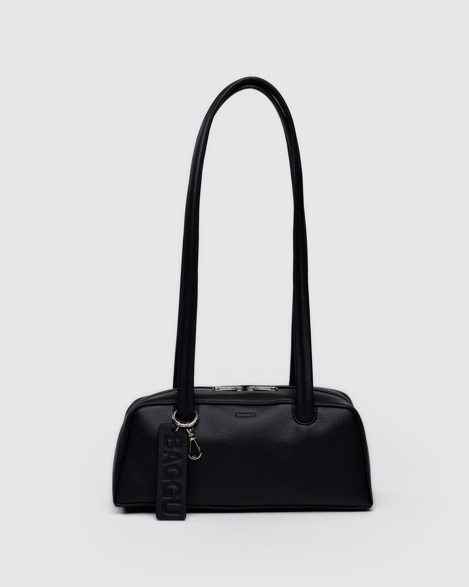 BAGGU Products Small Recycled Leather Bowler Bag - Black