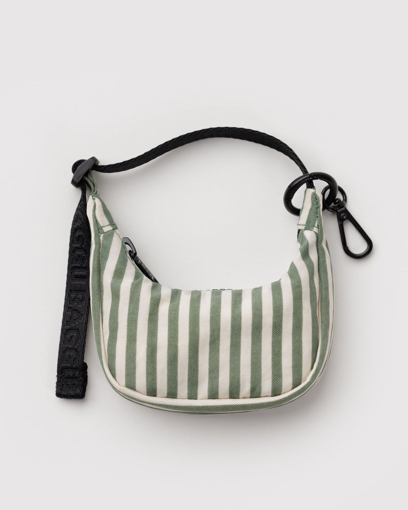 BAGGU  Crescent Bag Charm - Sage Stripe