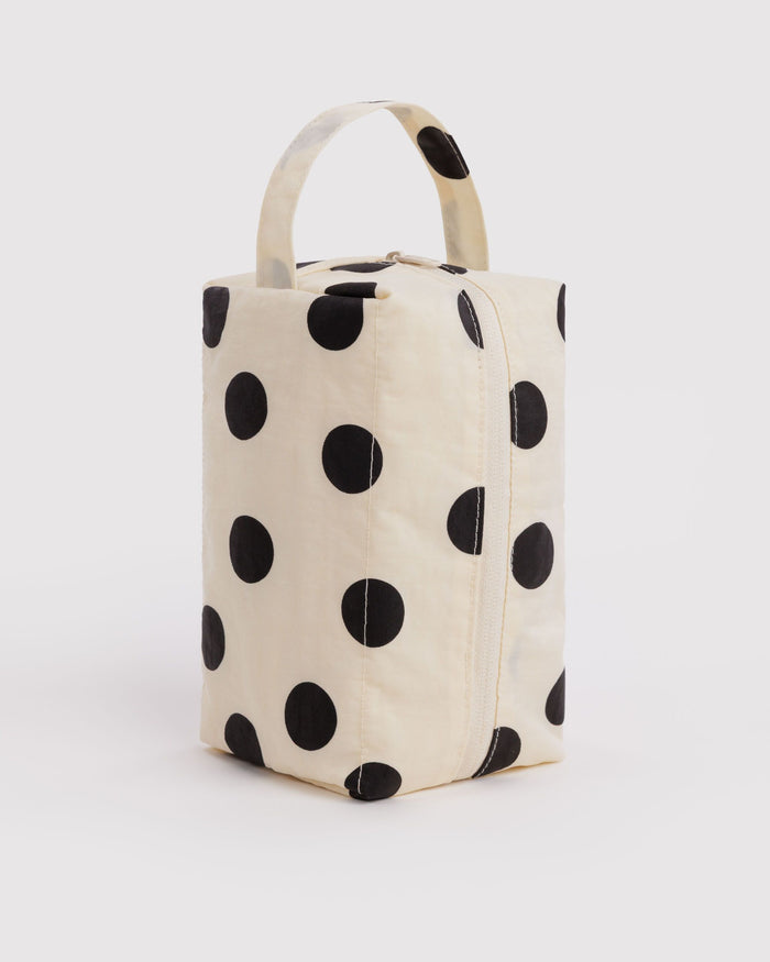 BAGGU Pouches Dopp Kit - Cream and Black Polka Dot