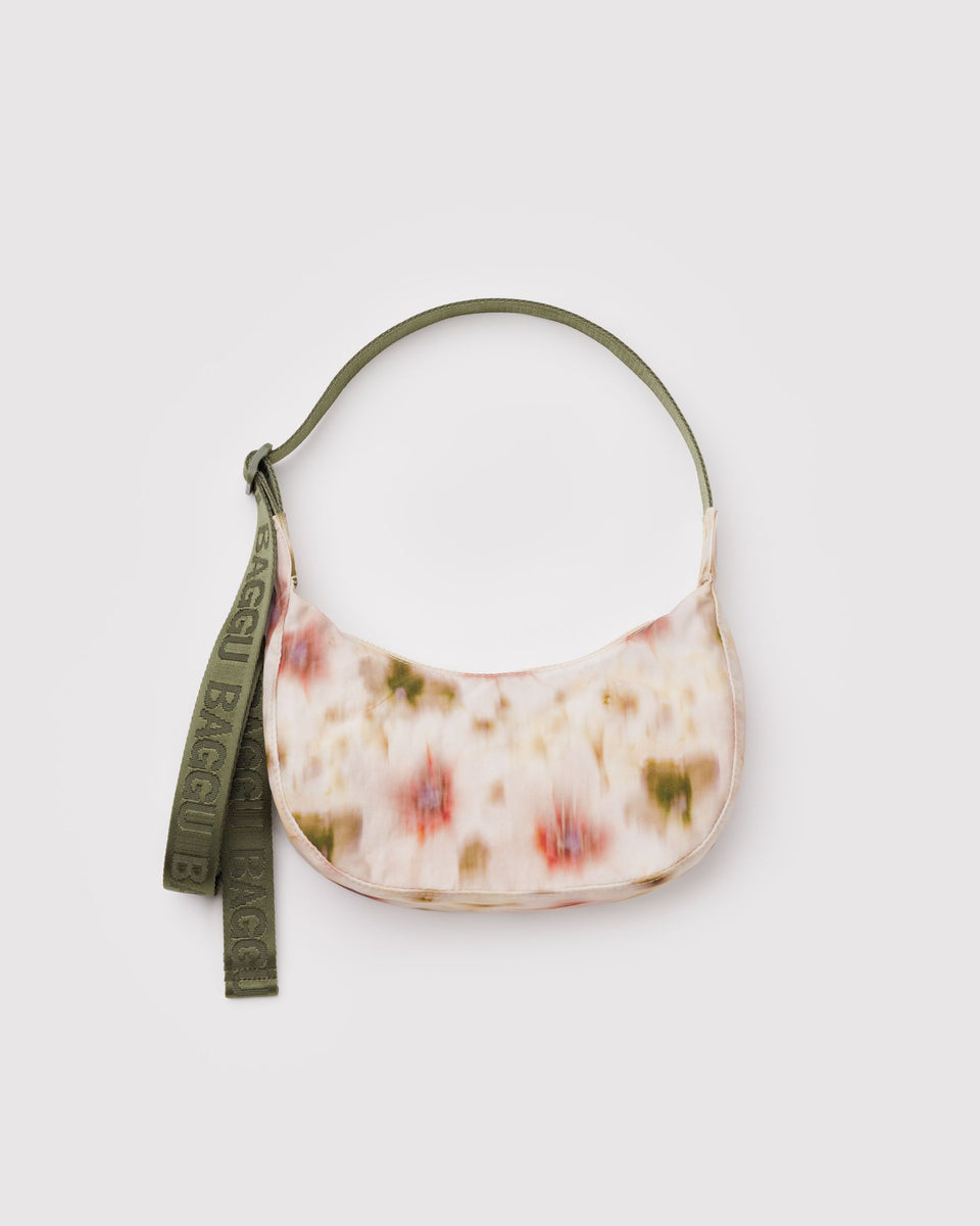BAGGU Products Small Nylon Crescent Bag - Abstract Floral