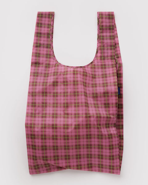 BAGGU Reusable Bags Big Baggu - Azalea Pink Tartan