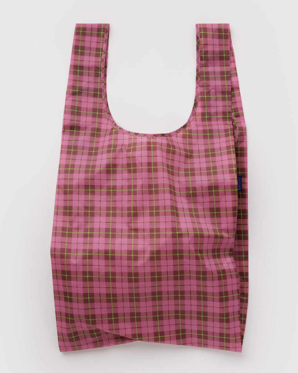 BAGGU Big Big Baggu - Azalea Pink Tartan