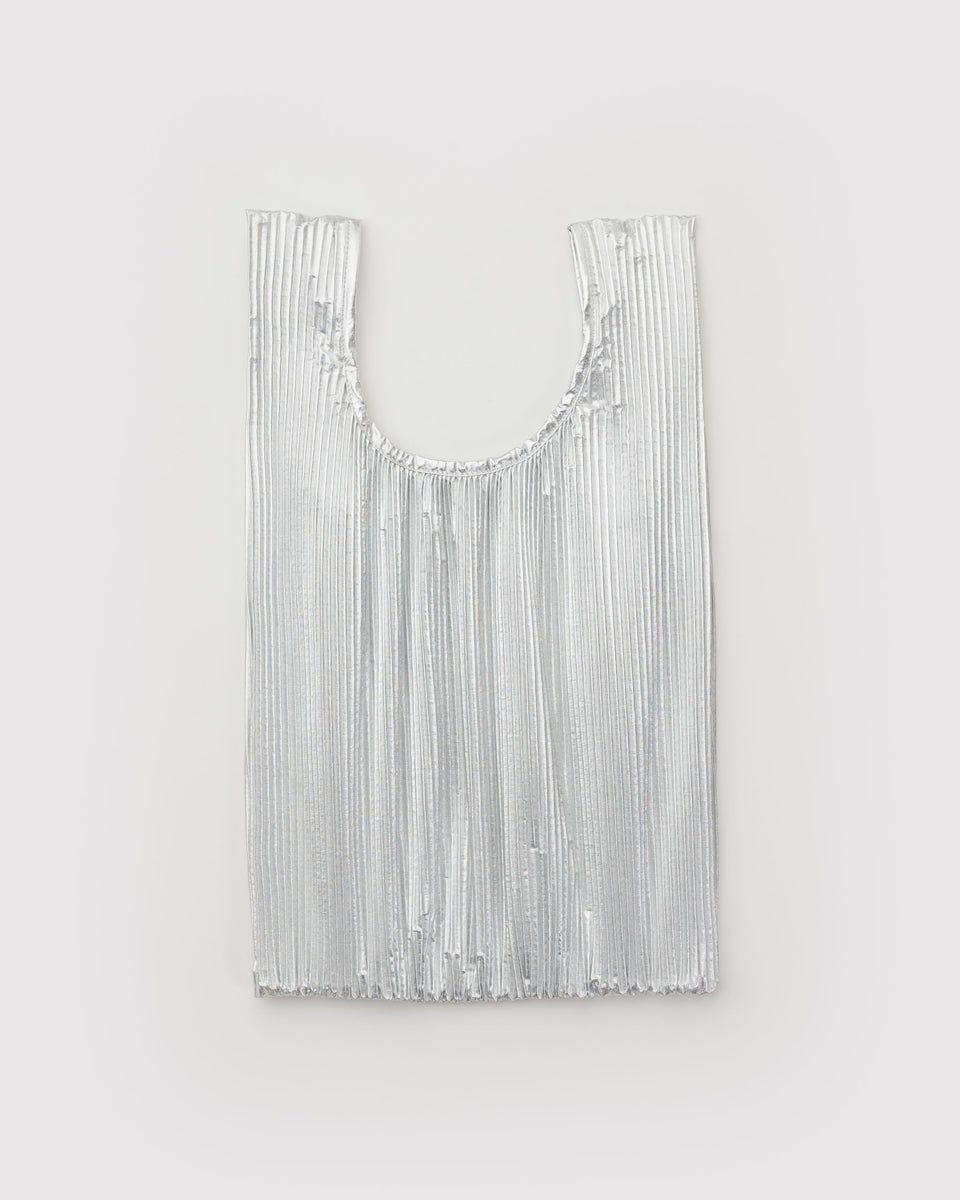 BAGGU Holiday 25 Pleated Baggu - Chrome Metallic